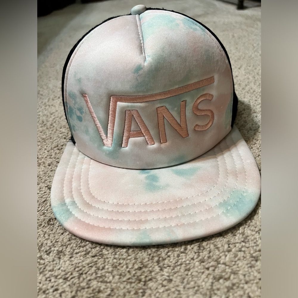 Vans Off The Wall Drop V Pink & Purple Tie Dyed Trucker Snapback Hat-NWOT